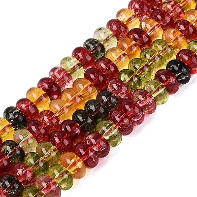 Crackle Transparent Glass Beads Strands GLAA-N074-02A-02-1