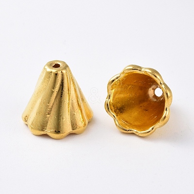 Golden Tone Tibetan Style Bead Caps X-EA10181Y-G-1