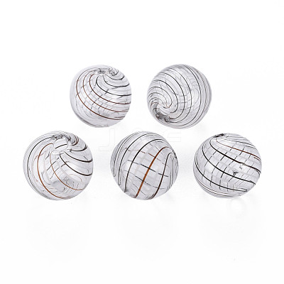 Transparent Handmade Blown Glass Globe Beads GLAA-T012-35C-05-1