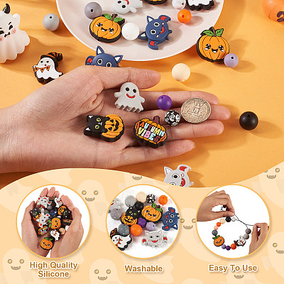 29Pcs Silicone Focal Beads SIL-TA0003-04-1