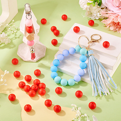 50Pcs Food Grade Eco-Friendly Silicone Beads SIL-TA0002-89C-1
