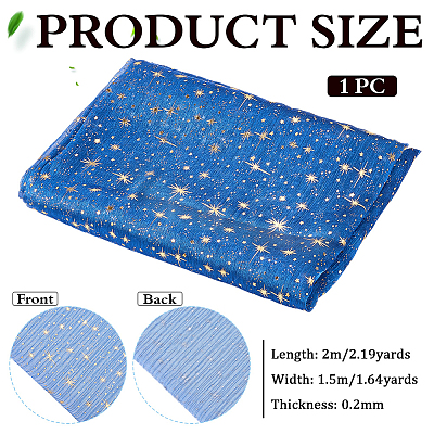 2M Star Pattern Polyester Gold Stamping Fabric AJEW-WH0061-035D-1