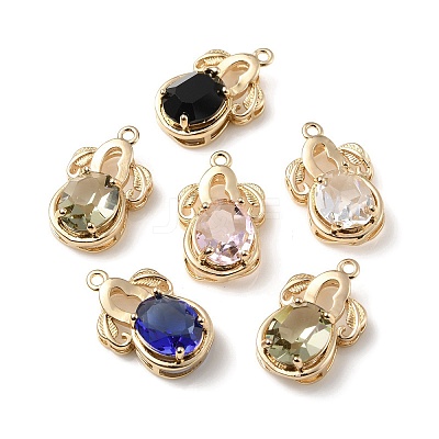 Brass with K9 Glass Pendants KK-C024-35KCG-1