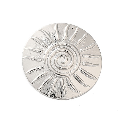 Big Flat Round with Sun Alloy Open Cuff Rings for Women LS-RJEW-U006-04P-1