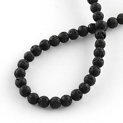 Natural Dyed Lava Rock Gemstone Round Bead Strands G-R293-02-1