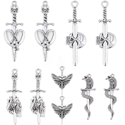 40Pcs 5 Style Tibetan Style Alloy Pendants FIND-SC0007-23-1