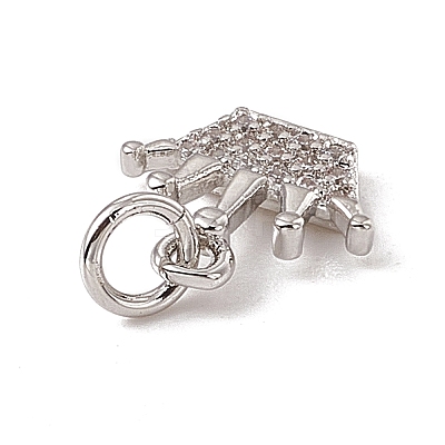 Brass Micro Pave Cubic Zirconia Charms ZIRC-F132-82P-1