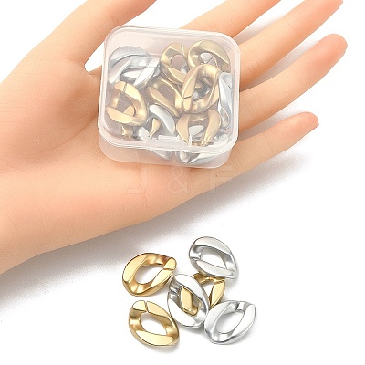 20Pcs 2 Colors Opaque Spray Painted Acrylic Linking Rings OACR-YW0001-52-1