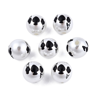 Halloween Opaque ABS Plastic Imitation Pearl Enamel Beads KY-G020-01G-1