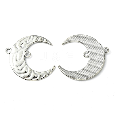 Tibetan Style Hammered Metal Crescent Moon Links connectors for Dangle Charms X-EA291Y-1