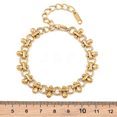 304 Stainless Steel Teardrop Link Chain Bracelets for Women SA-CBA9061-01G-1