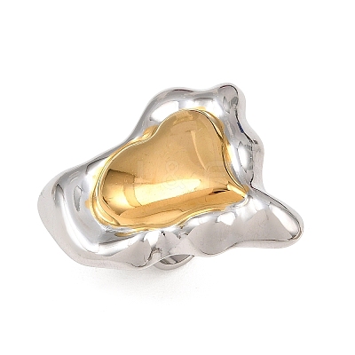 Irregular 304 Stainless Steel Cuff Open Rings SA-CBV3037-01GP-1