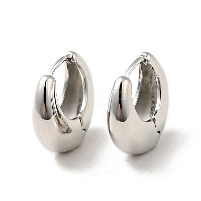 Rack Plating Brass Thick Hoop Earrings for Men Women EJEW-F288-06P-1