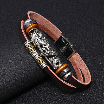 Leather Multi-strand Bracelets BJEW-F352-11M-1