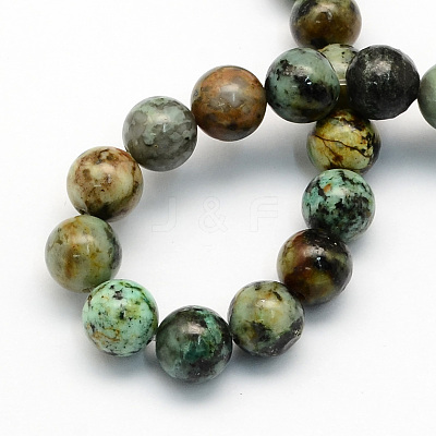 Natural African Turquoise(Jasper) Round Beads Strands X-G-S181-6mm-1