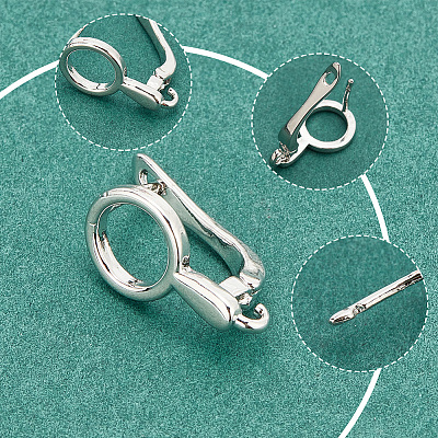 20Pcs 2 Colors Brass Huggie Hoop Earring Findings KK-AR0003-04-1