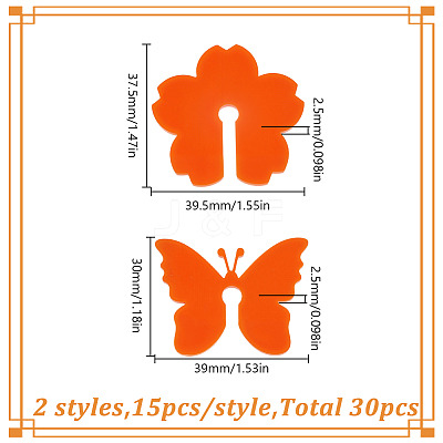 HOBBIESAY 2 Bags Flower & Butterfly Acrylic Wine Glass Charms OACR-HY0001-23A-1