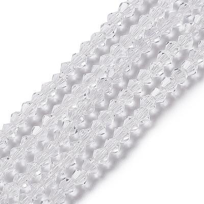 Clear Glass Bicone Beads Strands X-GLAA-S026-2mm-07-1