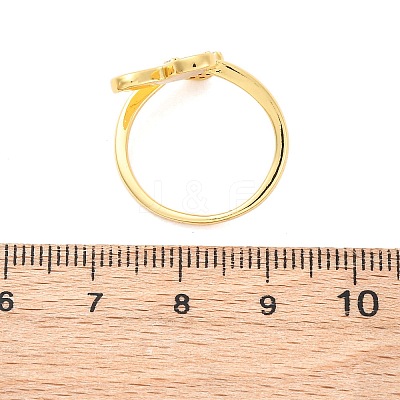 Brass Micro Pave Clear Cubic Zirconia Cuff Rings for Women RJEW-U047-24G-02-1