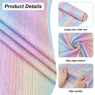 Rainbow Color Polyester Fabric DIY-WH0430-671-1