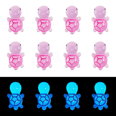 12Pcs Luminous Translucent Resin Sea Animal Cabochons RESI-TA0004-56B-1