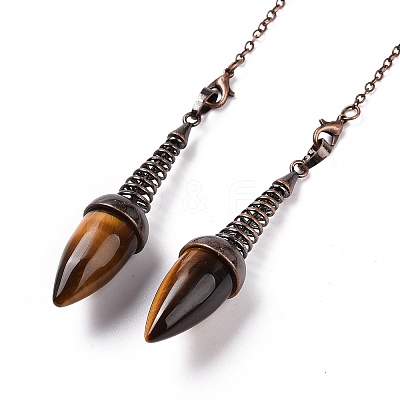 Natural Tiger Eye Dowsing Pendulums G-L524-06R-03-1