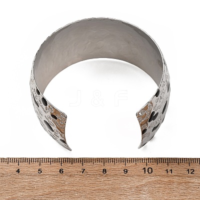 Hammered Brass Enamel Cuff Bangles BJEW-A163-05P-1