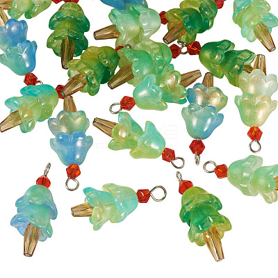 20Pcs 4 Styles Glass Ice Cream Pendants PALLOY-TAC0242-02-1