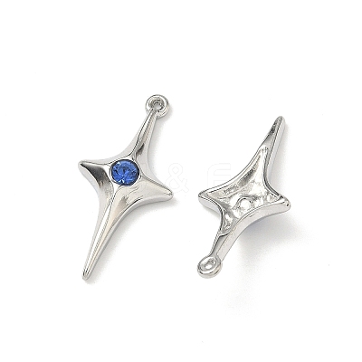 304 Stainless Steel Rhinestone Pendants X-STAS-L308-04B-P-1