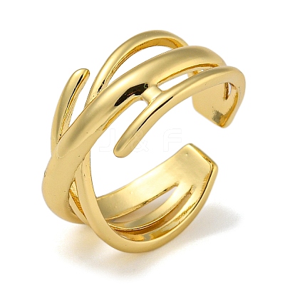 Brass Open Cuff Rings RJEW-Z050-01G-1