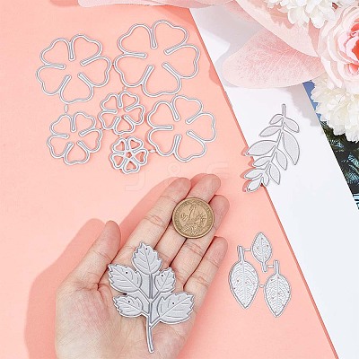 4Pcs 4 Styles Carbon Steel Cutting Dies Stencils DIY-GF0007-21-1