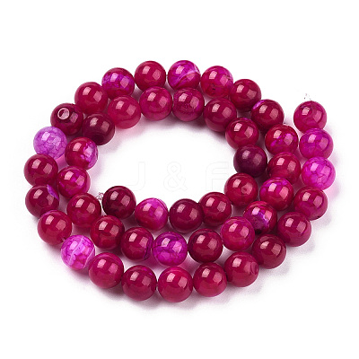 Dyed Natural Agate Beads Strands G-T109-8mm-05-1