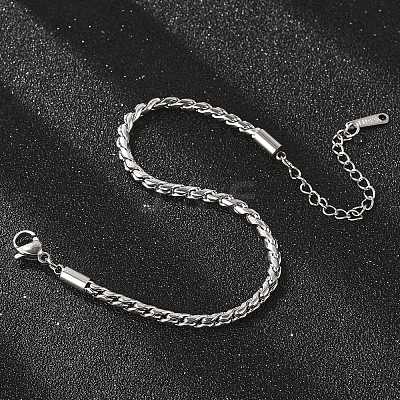 304 Stainless Steel Rope Chain Bracelets for Women LS-BJEW-Q051-04P-1