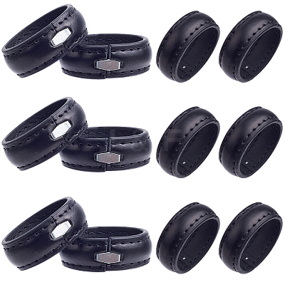 50Pcs Imitation Leather with Alloy Waist Belt Keeper Rings FIND-CP0002-44-1