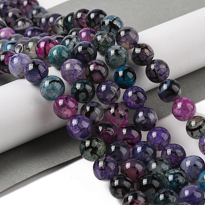 Natural Dragon Veins Agate Bead Strands G-NH0013-B01-03-1