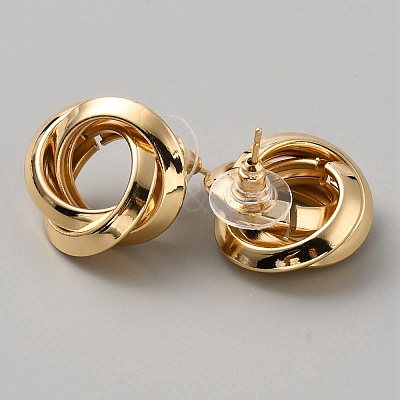 Iron Twist Knot Stud Earrings for Women EJEW-WH0004-106D-1