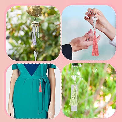 100Pcs 10 Colors Polyester Tassel Decorations OCOR-YW0001-21-1
