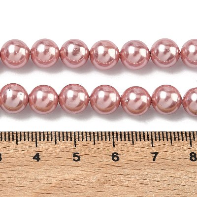 Electroplated Shell Pearl Beads Strands BSHE-G041-8mm-05-1