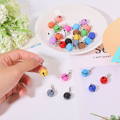 28Pcs 14 Colors Iron Bell Pendant Decoration AJEW-GL0002-53-1