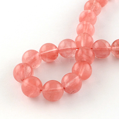 Cherry Quartz Glass Beads Strands X-G-R342-8mm-16-1