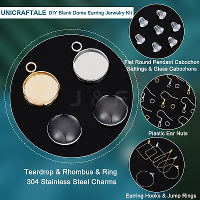 DIY Blank Dome Earring Jerwelry Kit DIY-UN0004-78-1