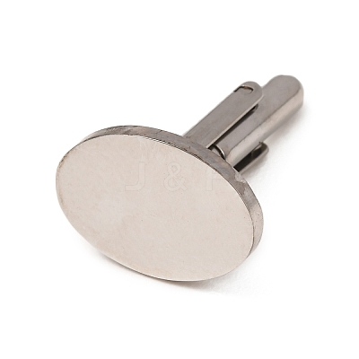 Oval 201 Stainless Steel Swank Cuff Links SA-CBAE2BD-01P-C-1