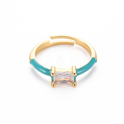 Brass Enamel Cuff Rings RJEW-T016-23E-NF-1