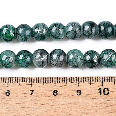 Drawbench Crackle Glass Beads Strands GLAA-N006-8mm-03-1