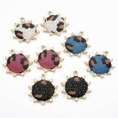 Rack Plating Printed Alloy Pendants ENAM-Q445-010-NR-1