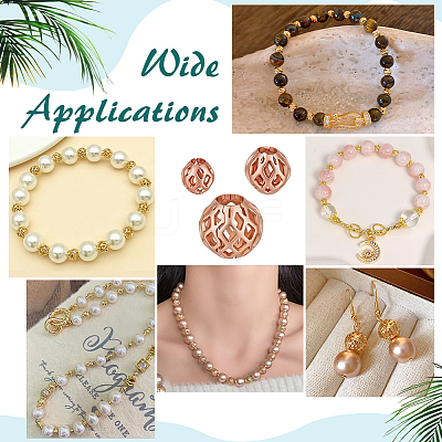 60Pcs 3 Styles Hollow Brass Beads KK-PH0015-09-1