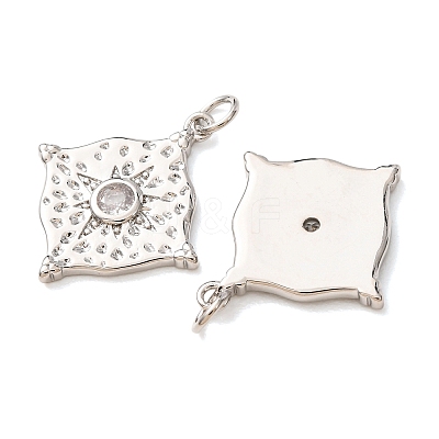 Brass Pave Clear Cubic Zirconia Pendants CU-CBA2907-11P-1