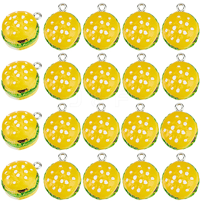 30Pcs Opaque Resin Pendants RESI-SC0006-66-1