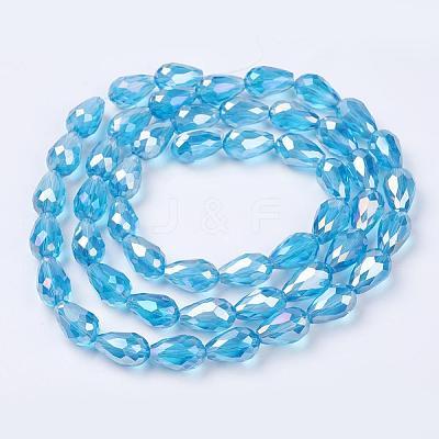 Electroplate Glass Beads Strands EGLA-D015-15x10mm-22-1