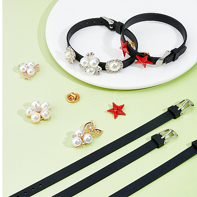 16Pcs Flat Silicone Cord Bracelets for Women Men BJEW-FH0001-08-1